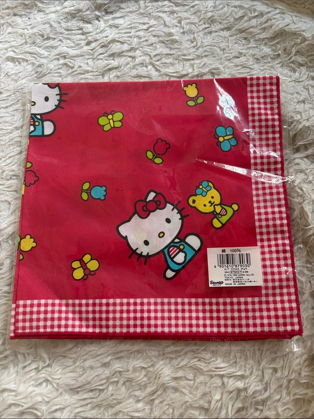 Sanrio Hello Kitty Red Floral Checkered Party Bandana